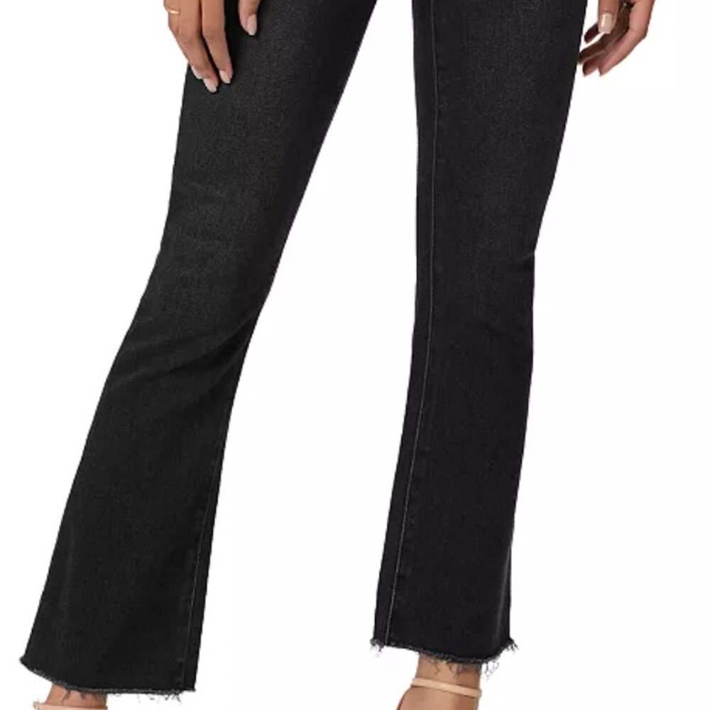 Paige "Claudine" Claudine High Rise Ankle Flare Jeans in Black Wash - Size 27